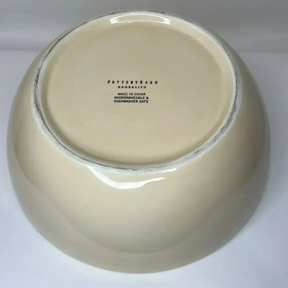 Potterybarn Sausalito Serving Bowl 10 In Round 4 In Tall Cream Country Cooking